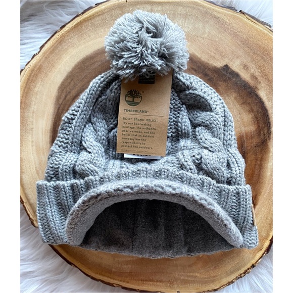Timberland Cable Knit Beanie With Brim 